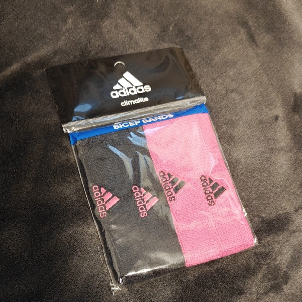 Adidas Climalite Bicep Bands Black and Pink